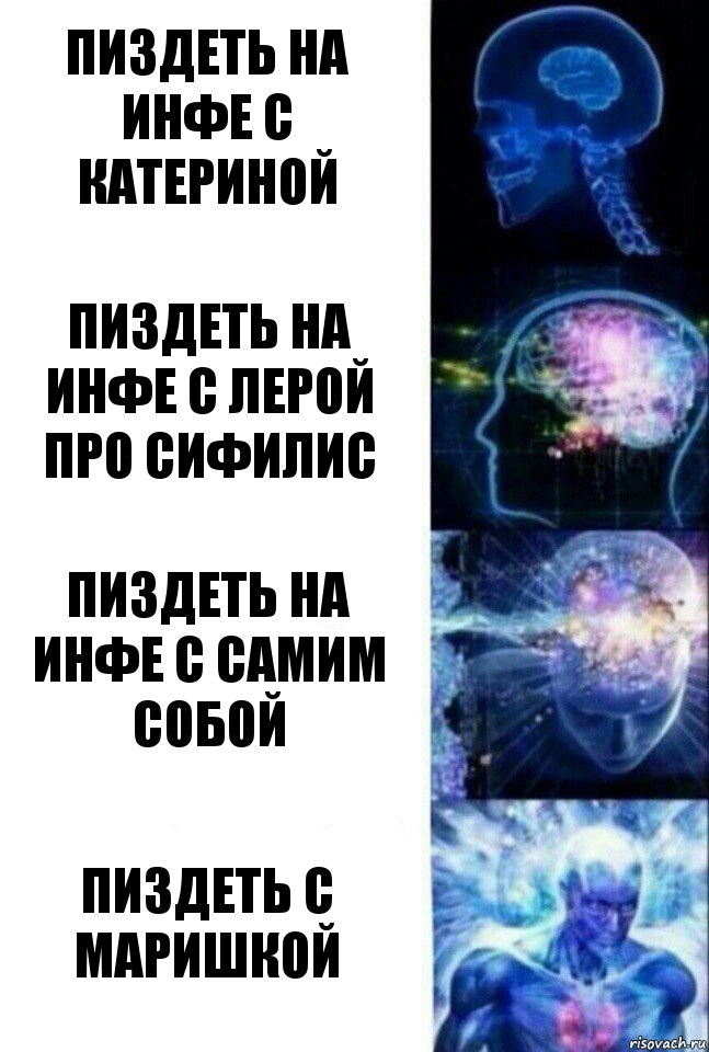 Пиздеть на инфе с Катериной Пиздеть на инфе с Лерой про сифилис Пиздеть на инфе с самим собой Пиздеть с Маришкой, Комикс  Сверхразум