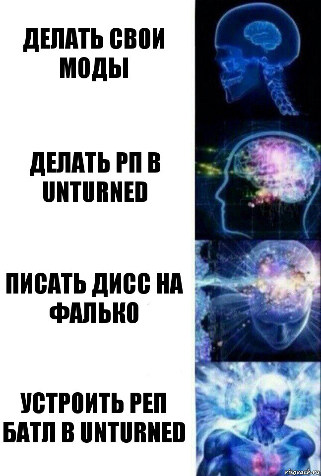 Делать свои моды Делать рп в unturned Писать дисс на Фалько устроить реп батл в unturned, Комикс  Сверхразум