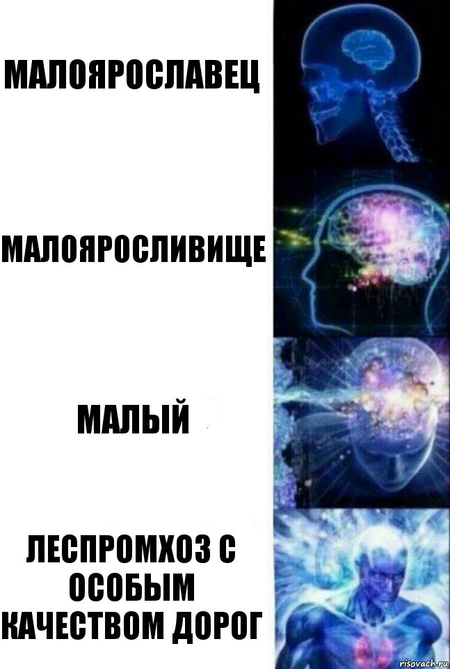 Малоярославец Малояросливище Малый Леспромхоз с особым качеством дорог, Комикс  Сверхразум