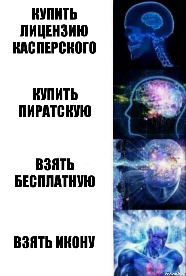 Купить лицензию Касперского Купить пиратскую Взять бесплатную Взять икону, Комикс  Сверхразум