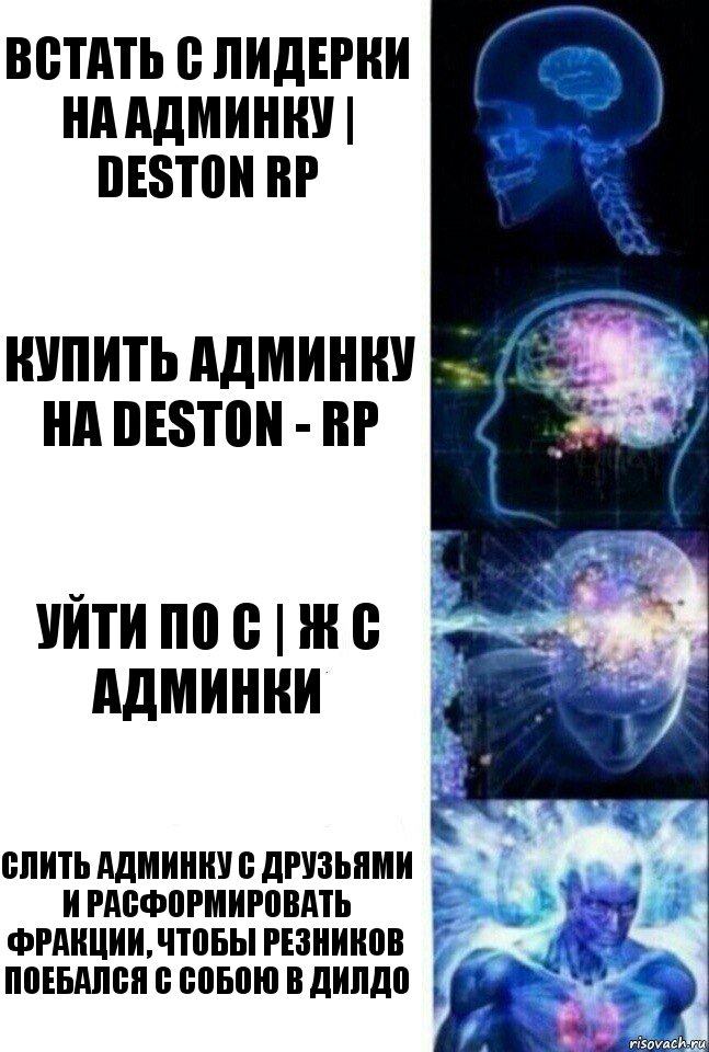 Встать с лидерки на админку | Deston RP Купить админку на Deston - RP Уйти по С | Ж с админки Слить админку с друзьями и расформировать фракции, чтобы Резников поебался с собою в дилдо, Комикс  Сверхразум