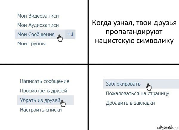 Когда узнал, твои друзья пропагандируют нацистскую символику, Комикс  Удалить из друзей