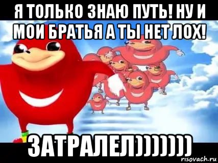 я только знаю путь! ну и мои братья а ты нет лох! затралел)))))))