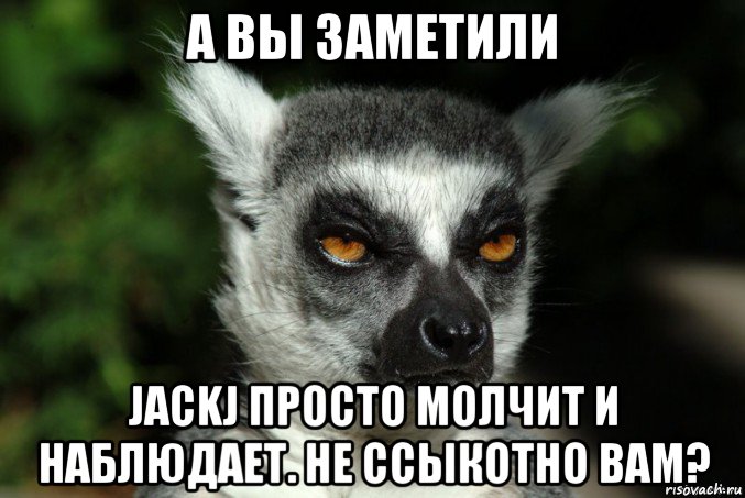 а вы заметили jackj просто молчит и наблюдает. не ссыкотно вам?, Мем   Я збагоен