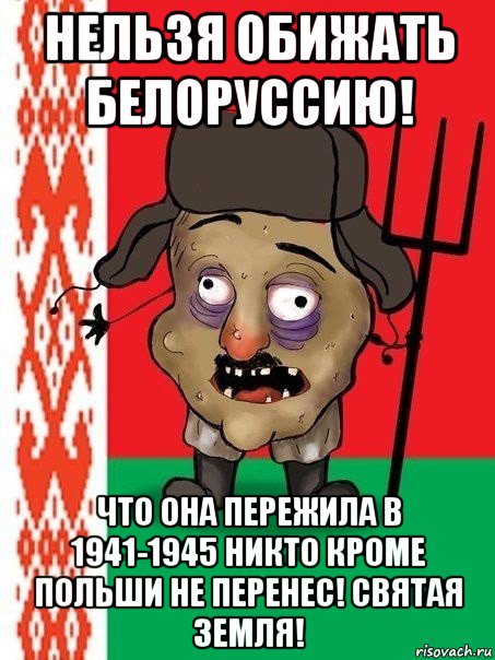 нельзя обижать белоруссию! что она пережила в 1941-1945 никто кроме польши не перенес! святая земля!, Мем Ватник белорусский