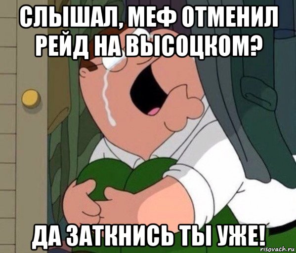 слышал, меф отменил рейд на высоцком? да заткнись ты уже!, Мем Да заткнись ты уже