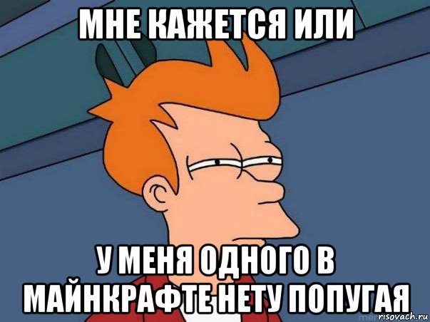 мне кажется или у меня одного в майнкрафте нету попугая, Мем  Фрай (мне кажется или)