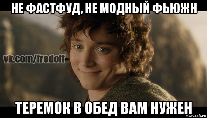 не фастфуд, не модный фьюжн теремок в обед вам нужен, Мем  Фродо