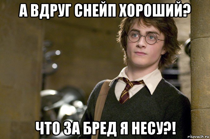 а вдруг снейп хороший? что за бред я несу?!, Мем Гарри Поттер в школе