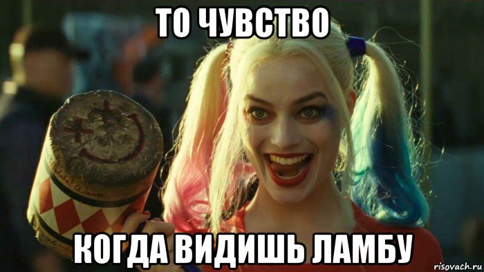 то чувство когда видишь ламбу, Мем    Harley quinn