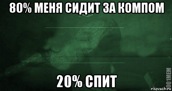 80% меня сидит за компом 20% спит