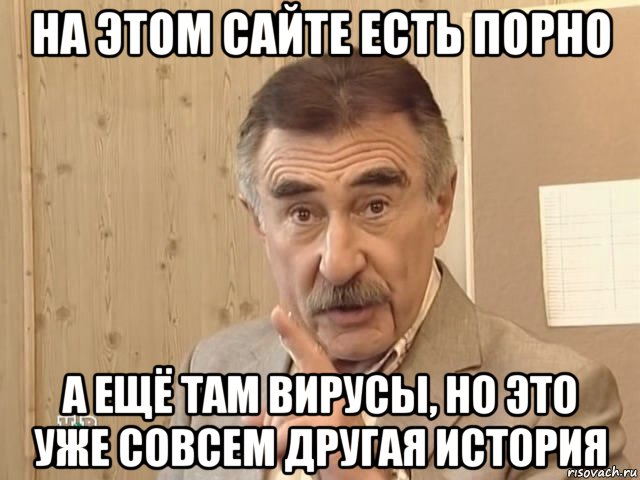 на этом сайте есть порно а ещё там вирусы, но это уже совсем другая история, Мем Каневский (Но это уже совсем другая история)