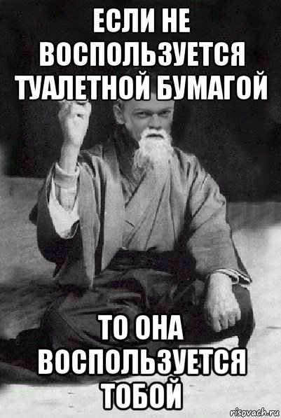 если не воспользуется туалетной бумагой то она воспользуется тобой, Мем Мудрий Виталька