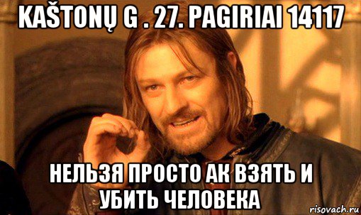 kaštonų g . 27. pagiriai 14117 нельзя просто ак взять и убить человека, Мем Нельзя просто так взять и (Боромир мем)