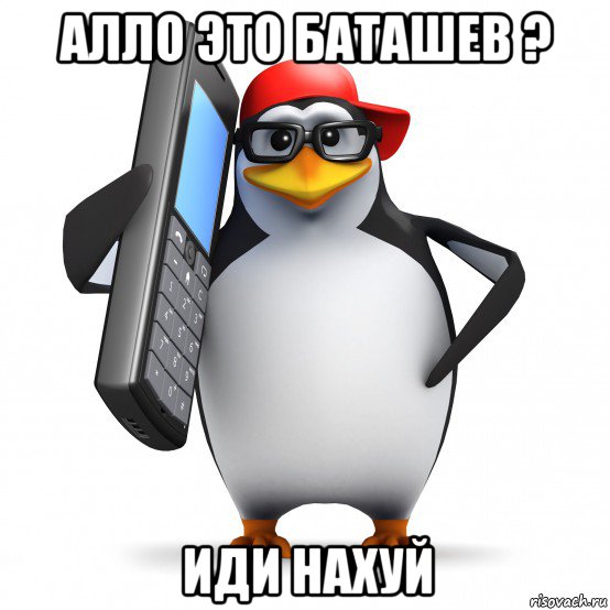 алло это баташев ? иди нахуй, Мем   Пингвин звонит