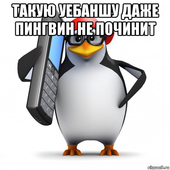 такую уебаншу даже пингвин не починит , Мем   Пингвин звонит