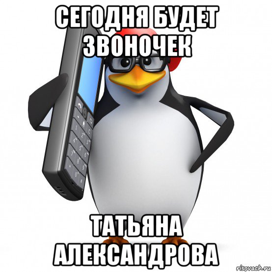 сегодня будет звоночек татьяна александрова, Мем   Пингвин звонит