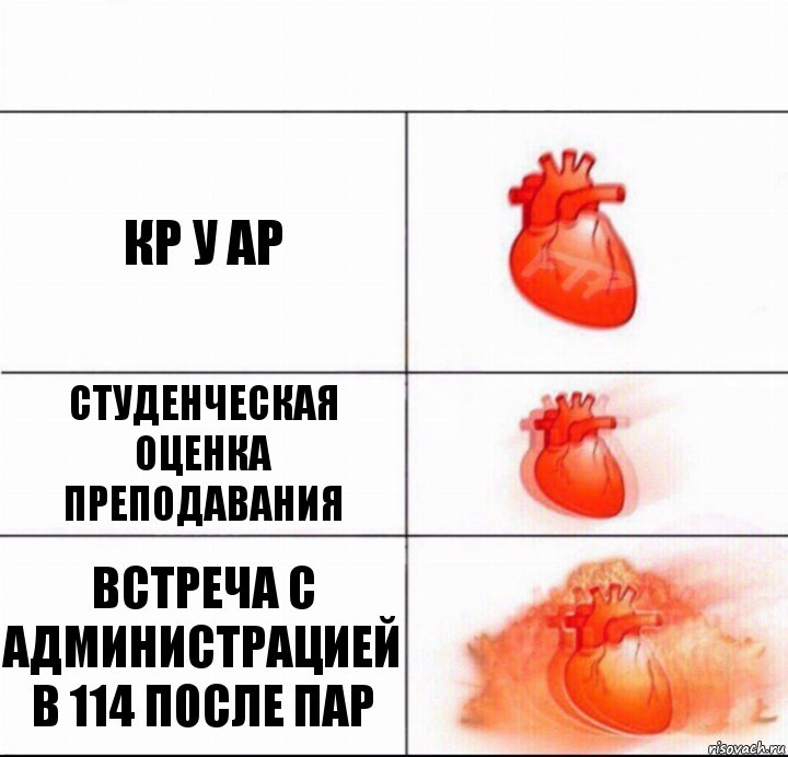 КР у АР Студенческая оценка преподавания Встреча с администрацией в 114 после пар