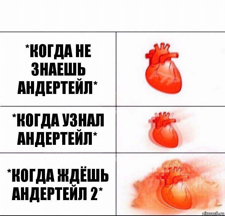 *когда не знаешь андертейл* *когда узнал андертейл* *когда ждёшь андертейл 2*, Комикс  Расширяюшее сердце