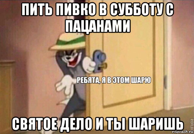 пить пивко в субботу с пацанами святое дело и ты шаришь, Мем    Ребята я в этом шарю