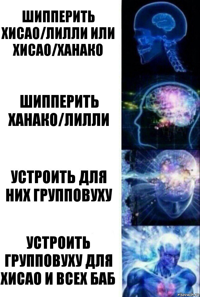 Шипперить Хисао/Лилли или Хисао/Ханако Шипперить Ханако/Лилли Устроить для них групповуху Устроить групповуху для Хисао и всех баб, Комикс  Сверхразум