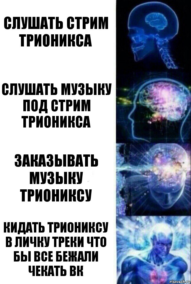 Слушать стрим Трионикса Слушать музыку под стрим Трионикса Заказывать музыку Триониксу Кидать Триониксу в личку треки что бы все бежали чекать ВК, Комикс  Сверхразум