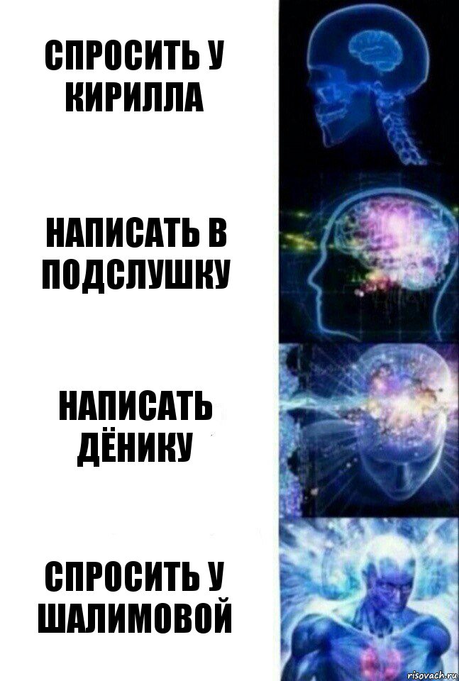 спросить у кирилла написать в подслушку написать дёнику спросить у шалимовой, Комикс  Сверхразум