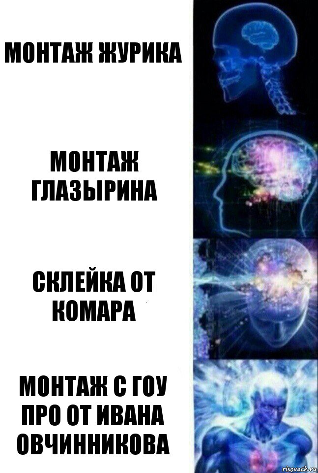 Монтаж Журика Монтаж глазырина склейка от Комара Монтаж с гоу про от Ивана Овчинникова, Комикс  Сверхразум