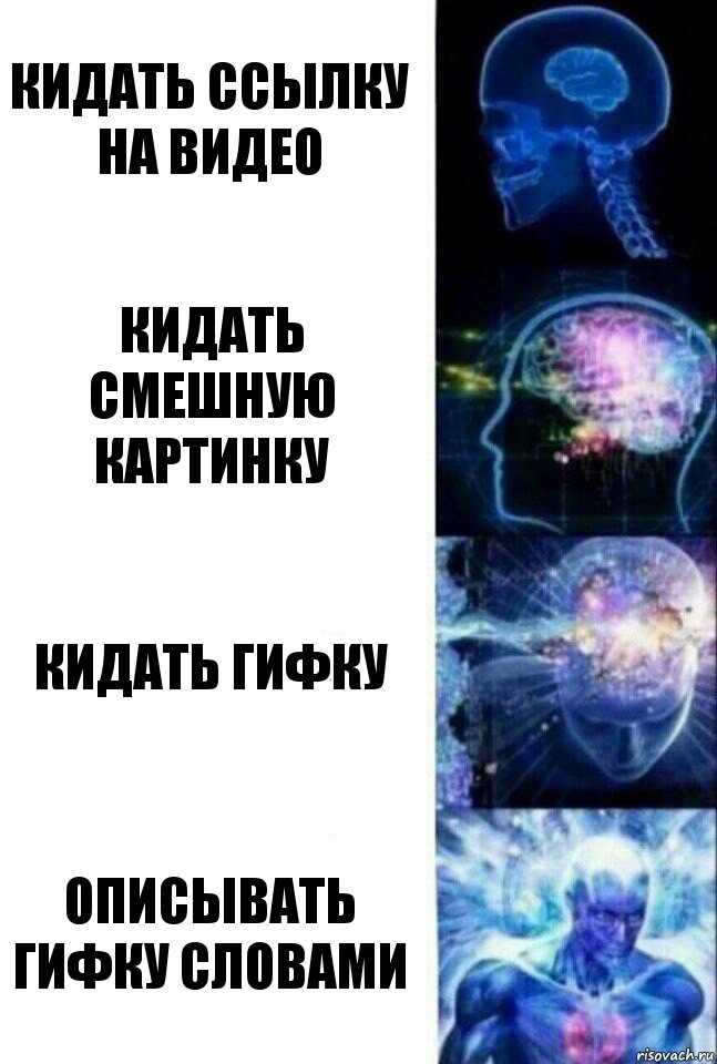 Кидать ссылку на видео Кидать смешную картинку Кидать гифку Описывать гифку словами, Комикс  Сверхразум