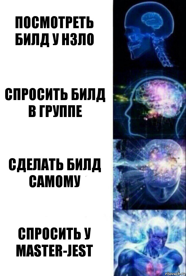 Посмотреть билд у НЗЛО Спросить билд в группе Сделать билд самому СПРОСИТЬ У Master-Jest, Комикс  Сверхразум