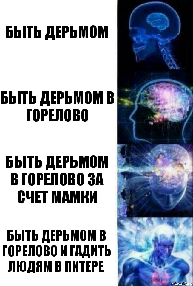 Быть дерьмом Быть дерьмом в Горелово Быть дерьмом в Горелово за счет мамки Быть дерьмом в Горелово и гадить людям в Питере, Комикс  Сверхразум