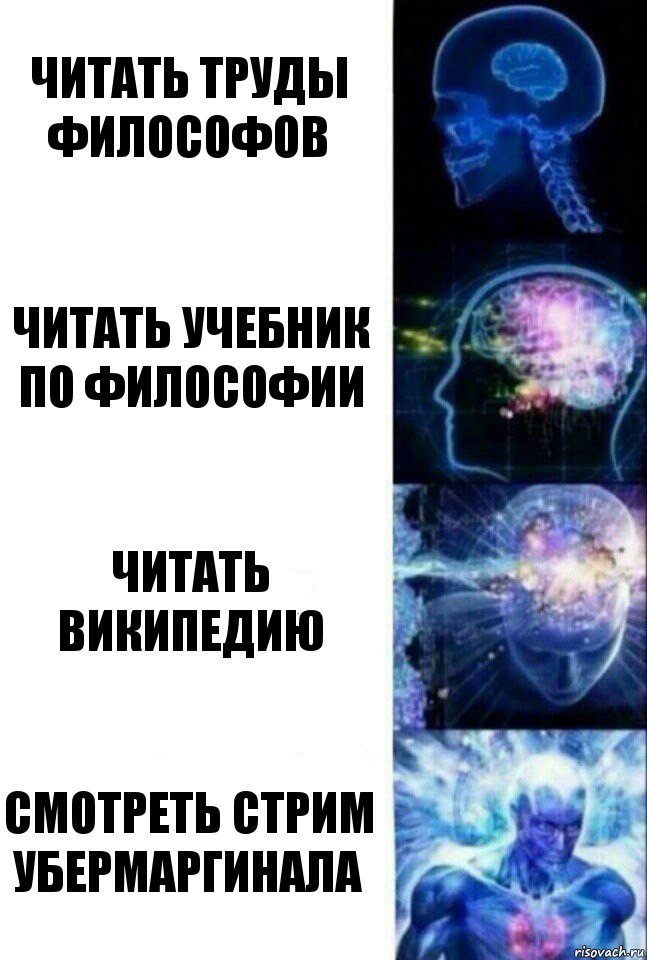 Читать труды философов Читать учебник по философии Читать Википедию Смотреть стрим Убермаргинала, Комикс  Сверхразум