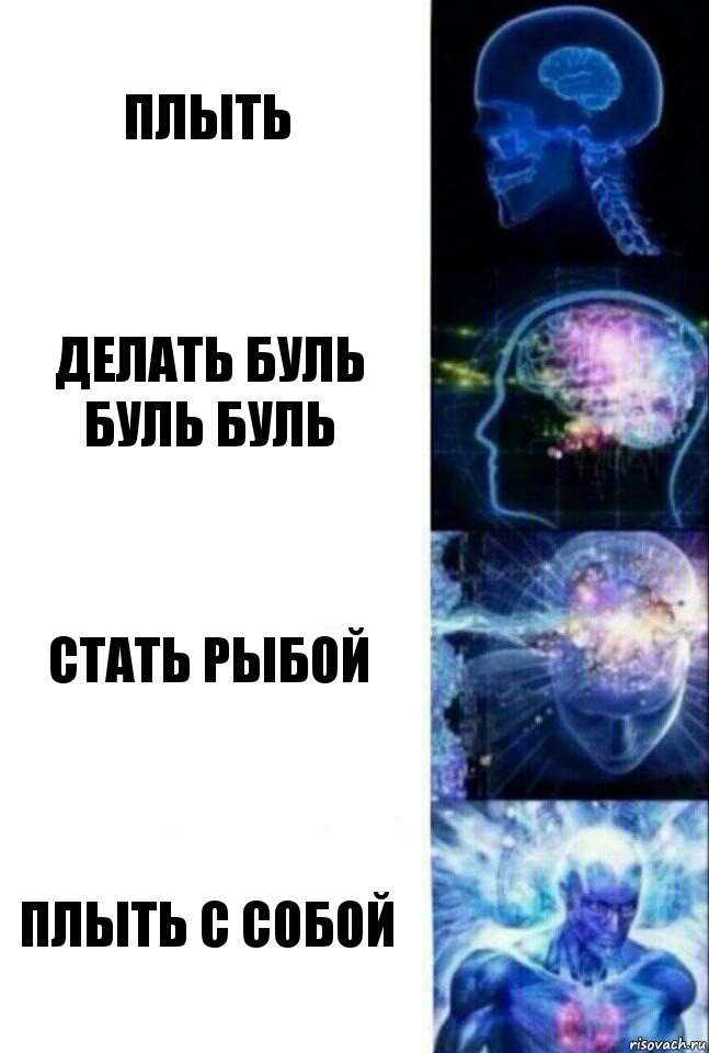 Плыть Делать буль буль буль Стать рыбой Плыть с собой, Комикс  Сверхразум