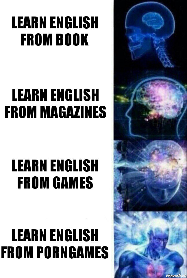 Learn english from book Learn english from magazines Learn english from games Learn english from porngames, Комикс  Сверхразум