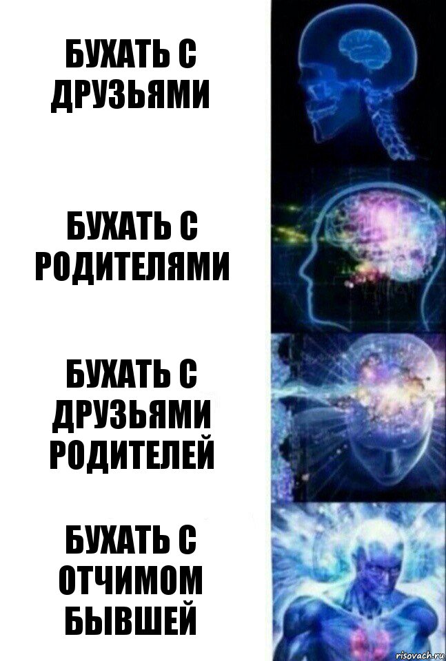 Бухать с друзьями Бухать с родителями Бухать с друзьями родителей Бухать с отчимом бывшей, Комикс  Сверхразум