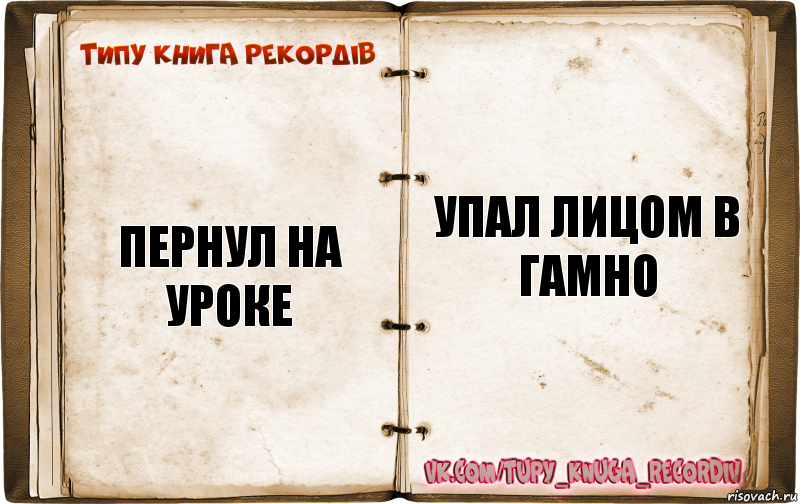 Пернул на уроке Упал лицом в гамно, Комикс  Типу книга рекордв