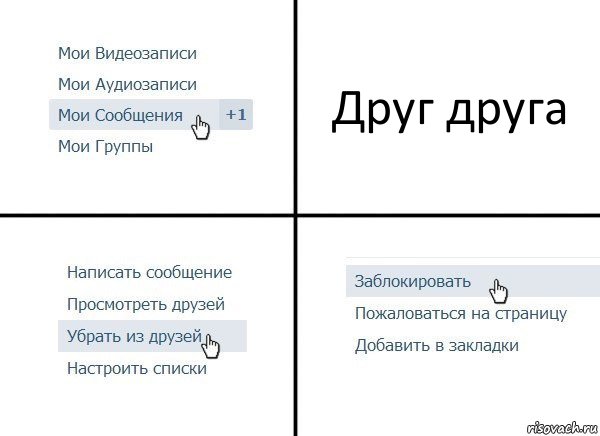 Друг друга, Комикс  Удалить из друзей