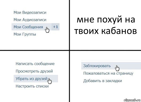 мне похуй на твоих кабанов, Комикс  Удалить из друзей