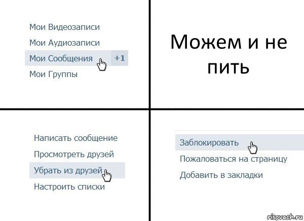 Можем и не пить, Комикс  Удалить из друзей