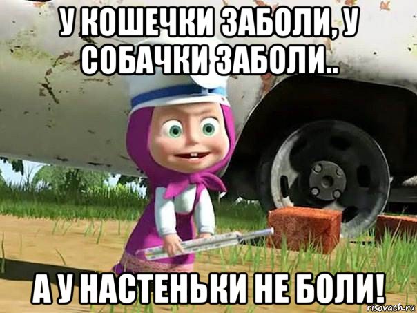 у кошечки заболи, у собачки заболи.. а у настеньки не боли!, Мем  Давай давай лечится