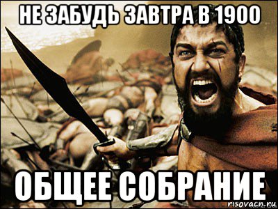 не забудь завтра в 1900 общее собрание, Мем Это Спарта