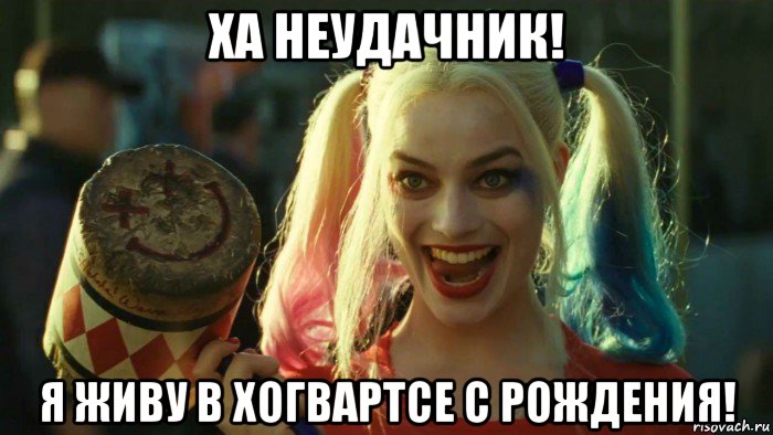 ха неудачник! я живу в хогвартсе с рождения!, Мем    Harley quinn