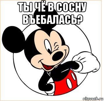 ты чё в сосну въебалась? , Мем Микки Маус