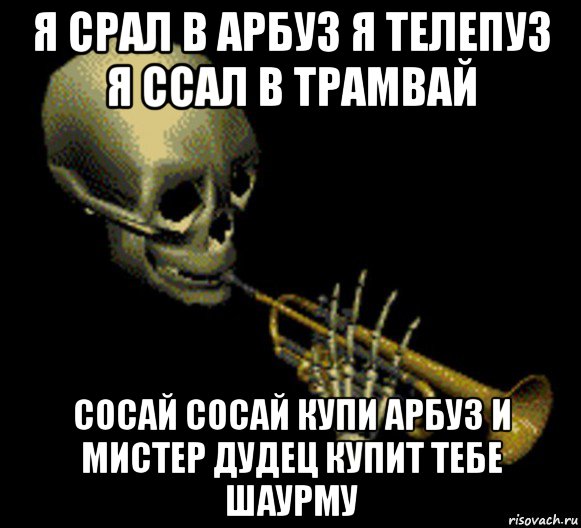 я срал в арбуз я телепуз я ссал в трамвай сосай сосай купи арбуз и мистер дудец купит тебе шаурму, Мем Мистер дудец
