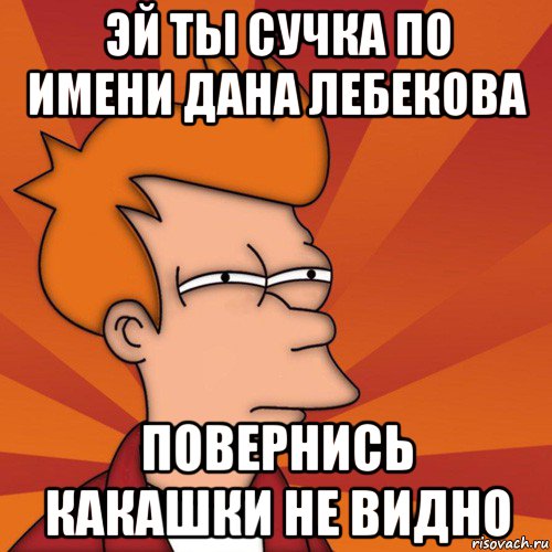 эй ты сучка по имени дана лебекова повернись какашки не видно, Мем Мне кажется или (Фрай Футурама)