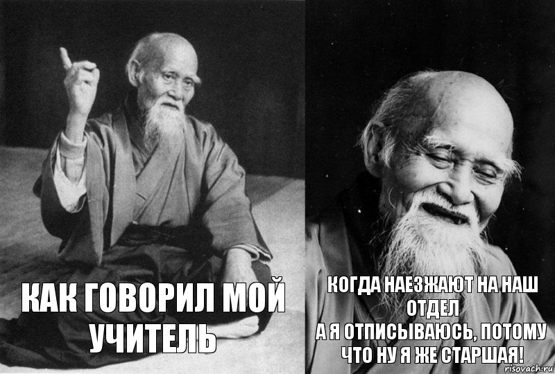 Как говорил мой учитель когда наезжают на наш отдел
а я отписываюсь, потому что ну я же старшая!, Комикс Мудрец-монах (2 зоны)