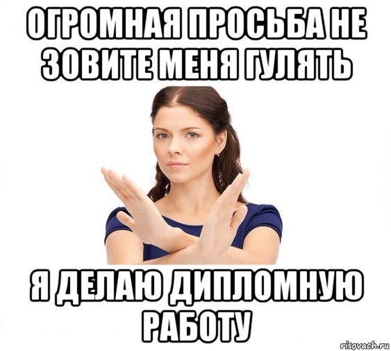 огромная просьба не зовите меня гулять я делаю дипломную работу, Мем Не зовите