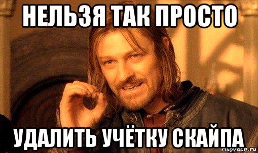 нельзя так просто удалить учётку скайпа, Мем Нельзя просто так взять и (Боромир мем)