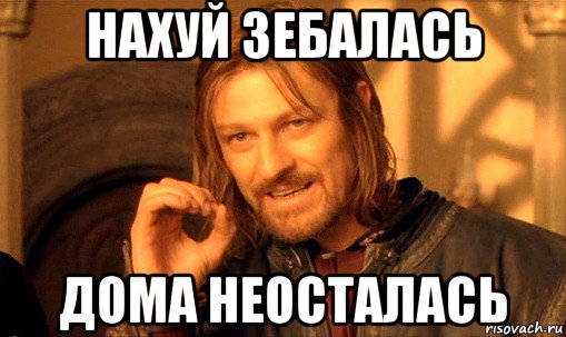 нахуй зебалась дома неосталась, Мем Нельзя просто так взять и (Боромир мем)