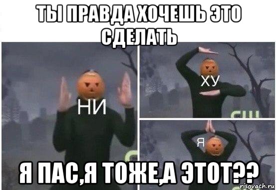 ты правда хочешь это сделать я пас,я тоже,а этот??